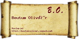 Beutum Olivér névjegykártya